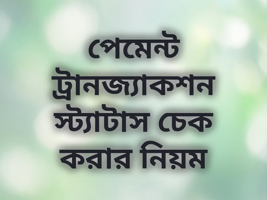 পেমেন্ট ট্রানজ্যাকশন চেক
